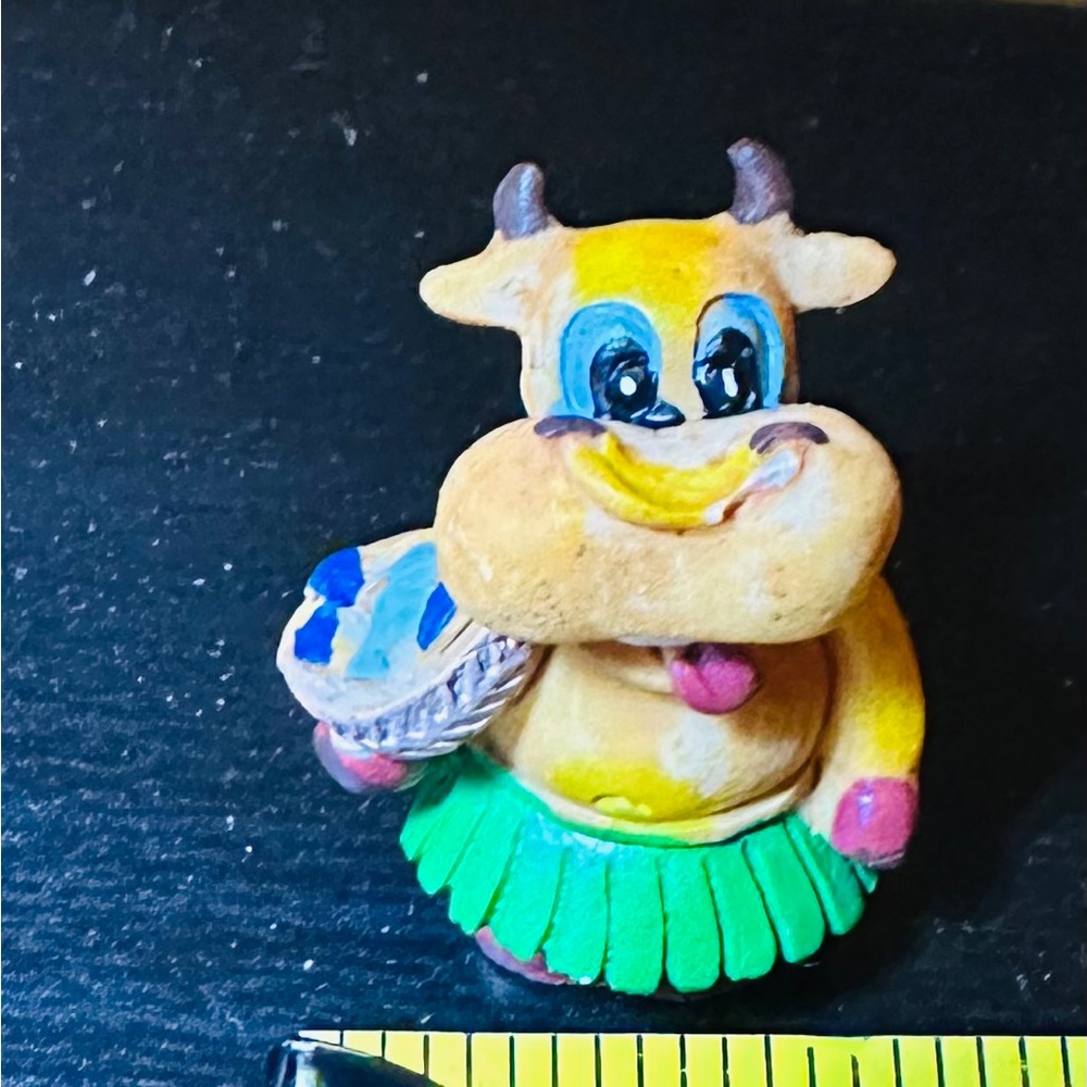 Handmade Colorful Cow Figurine
